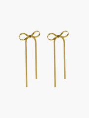 Metal Ribbon Bow Earrings