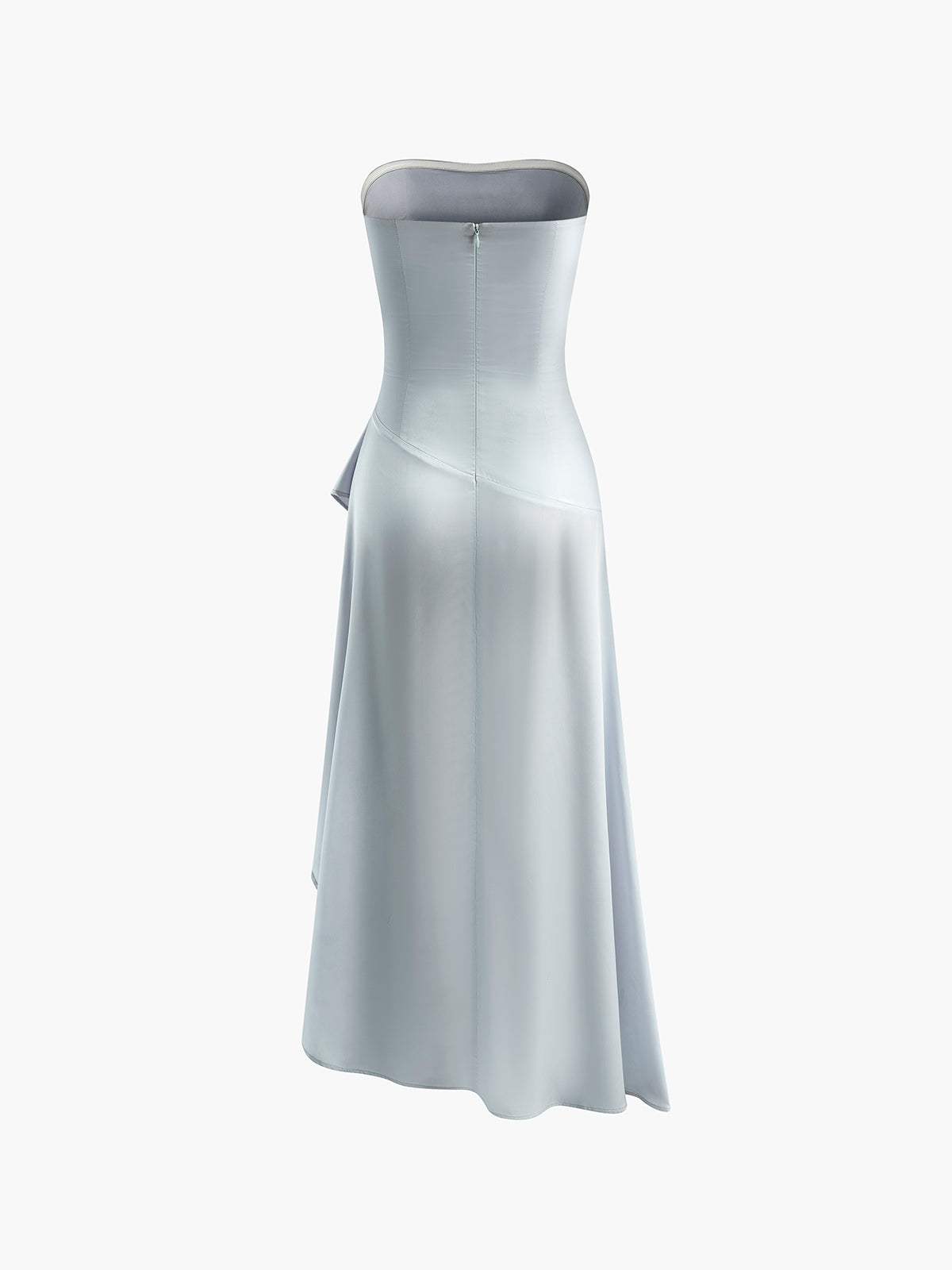 Asymmetrical Ruffle Strapless Dress