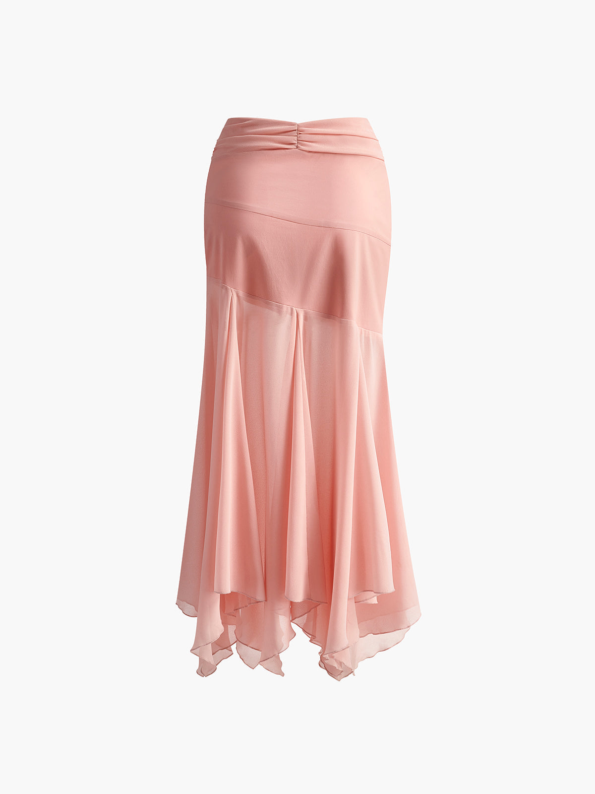 Paneled Pleated Maxi Skirt