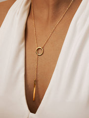 Golden Lariat Bar Y Necklace