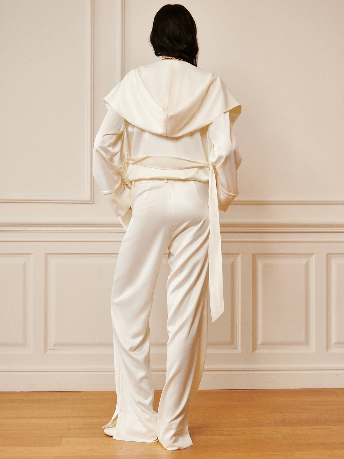 Satin Solid Split Palazzo Pants