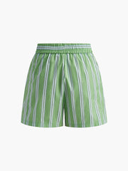 Cotton Pinstripe Baggy Shorts