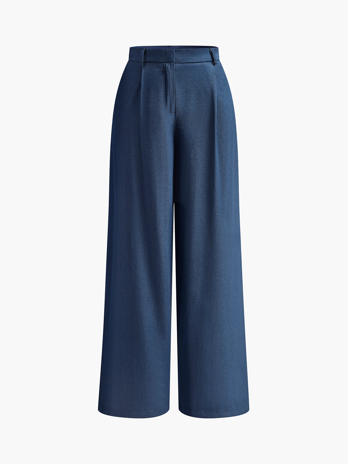 High-Waist Pleated Baggy Denim Pants