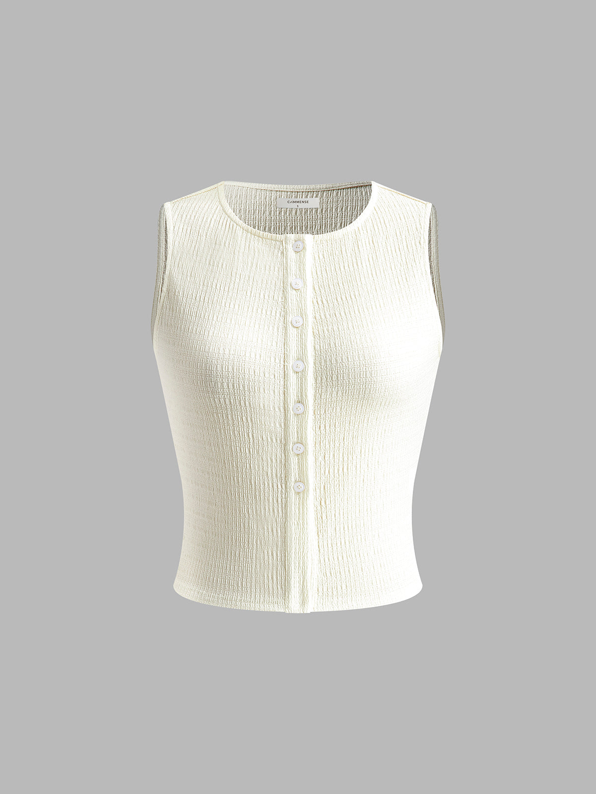 Mechanism Knitting Button Tank Top