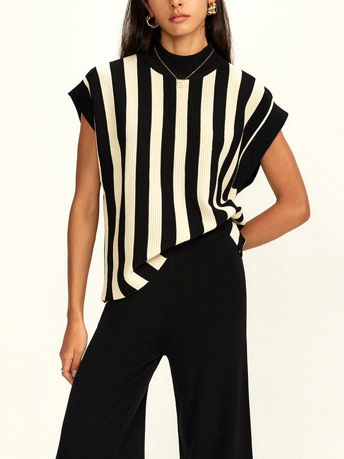 Striped Jersey Top Pants Set