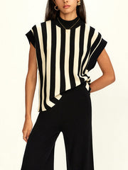 Striped Jersey Top Pants Set