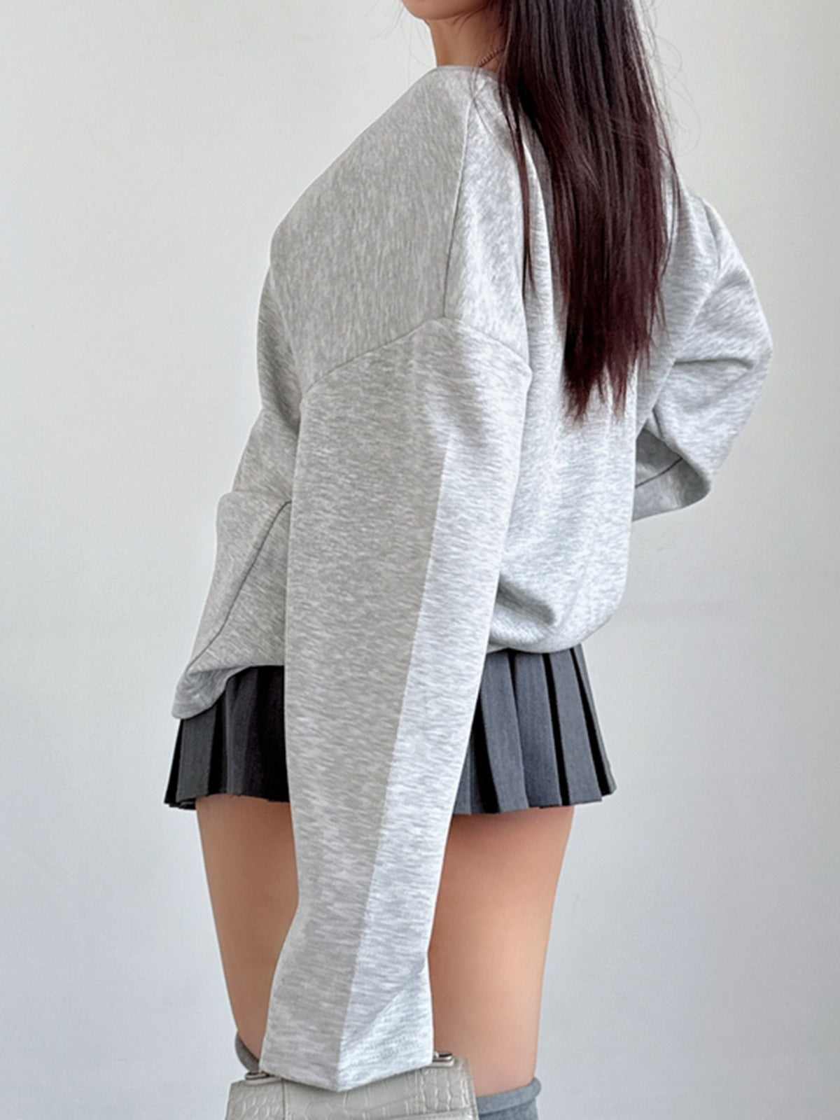 V-Neck Drop Shoulder Sweatshirt