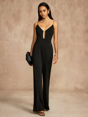 Sexy Cutout Backless Zipper Jumpsuit