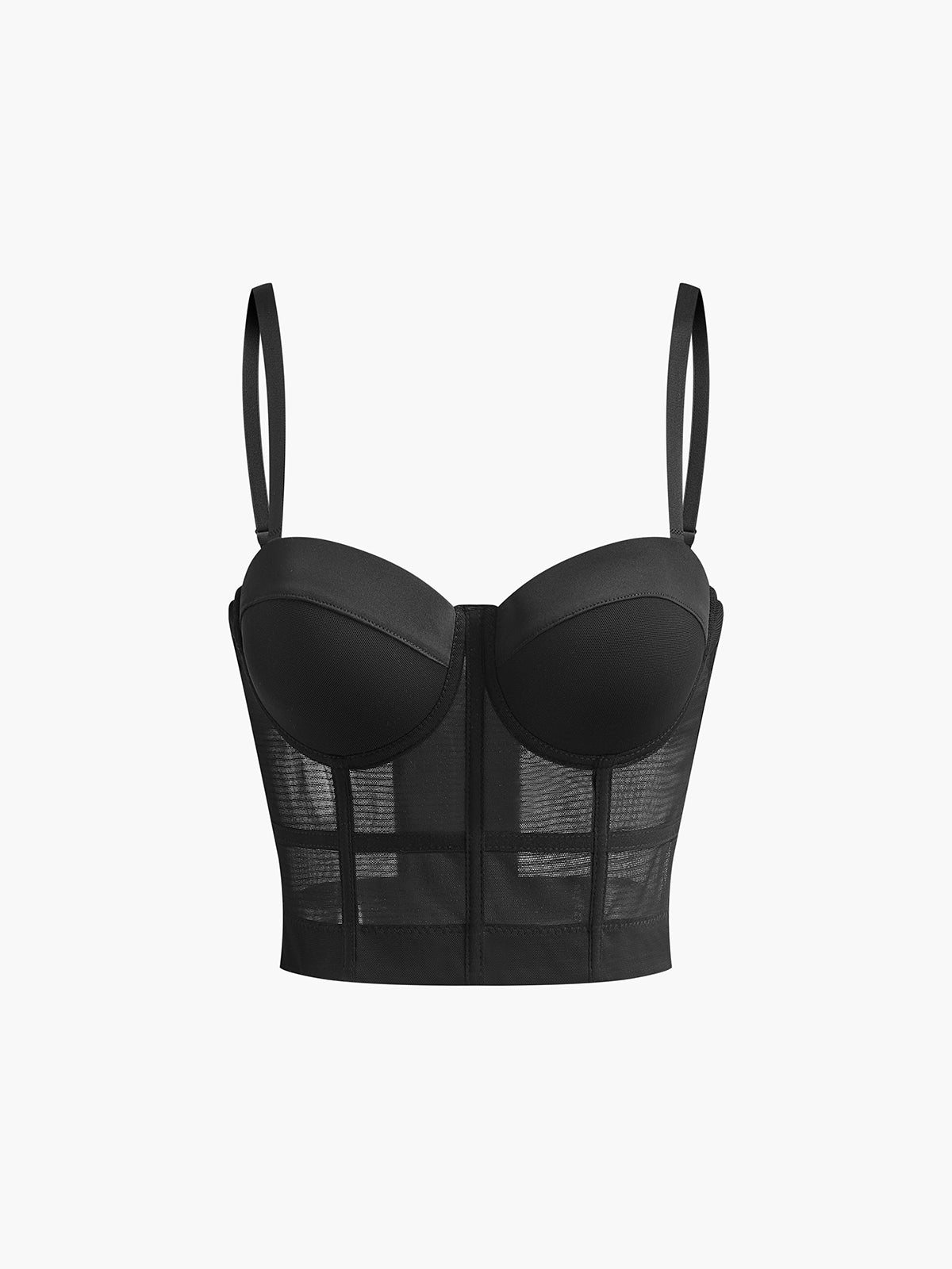 Mesh Sheer Piping Corset