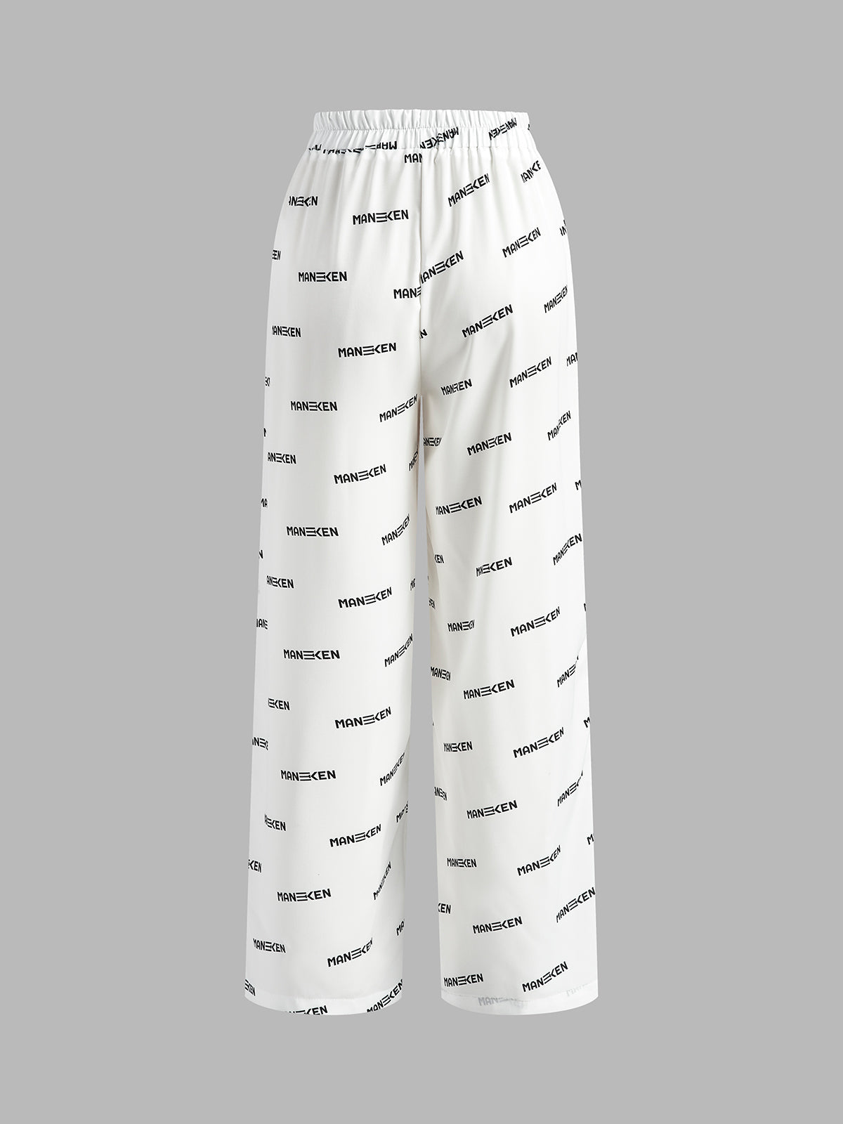 Word Printed Belted Soft Pants Set