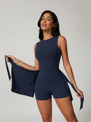 Fake Two-Piece Knotted Active Dress