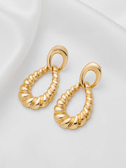 Twist Doorknocker Drop Earrings