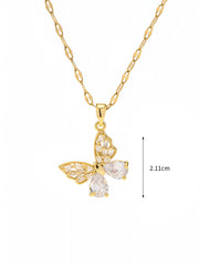 Golden Radiance Butterfly Necklace