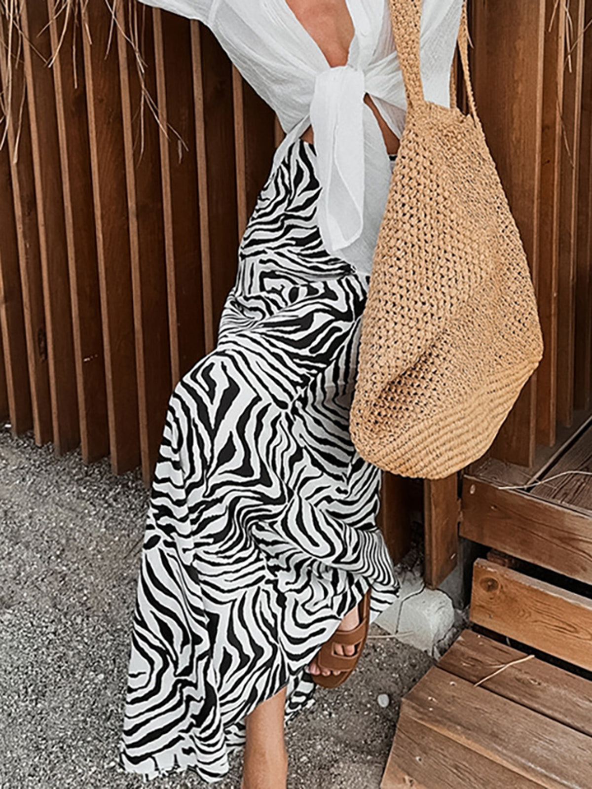 Zebra Printed Maxi Skirt