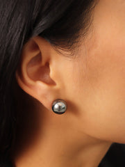 Silver Pearl Stud Earrings