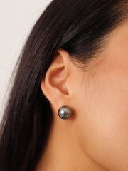 Silver Pearl Stud Earrings