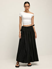 Drawstring Pleated Umbrella-Shaped Skirt