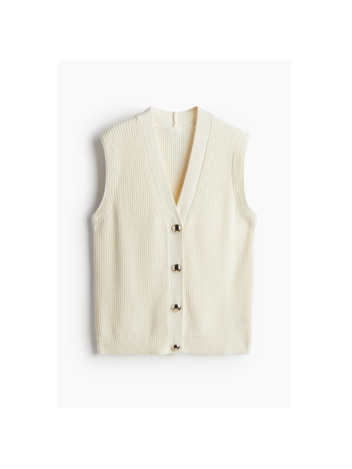 Cotton Blends Ribbed Sweater Vest