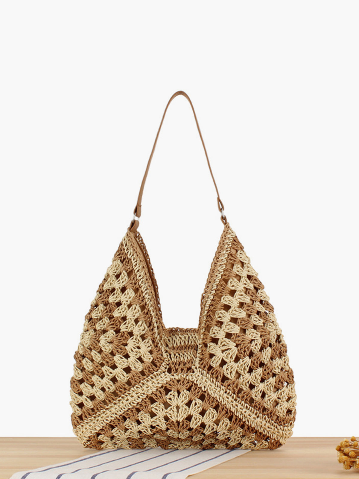 Vintage Crochet Macrame Shoulder Bag