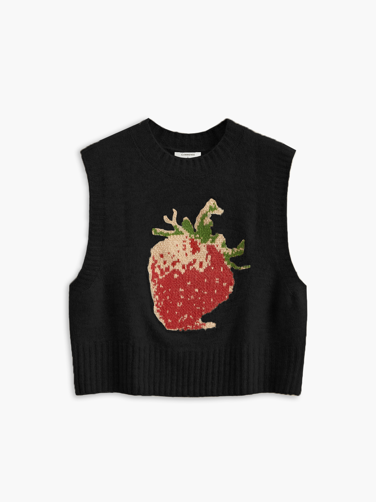 Crew Neck Strawberry Sweater Vest