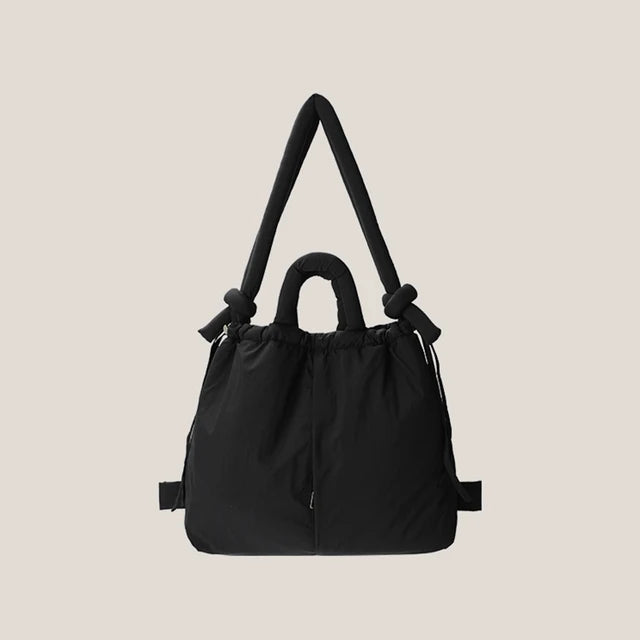 Puffer Tote Bag with Drawstring