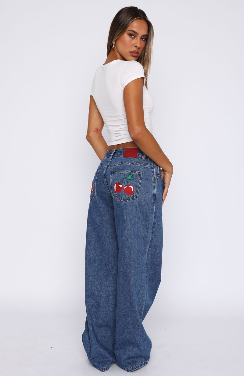 Brianna Low Rise Wide Leg Jeans Admiral Blue