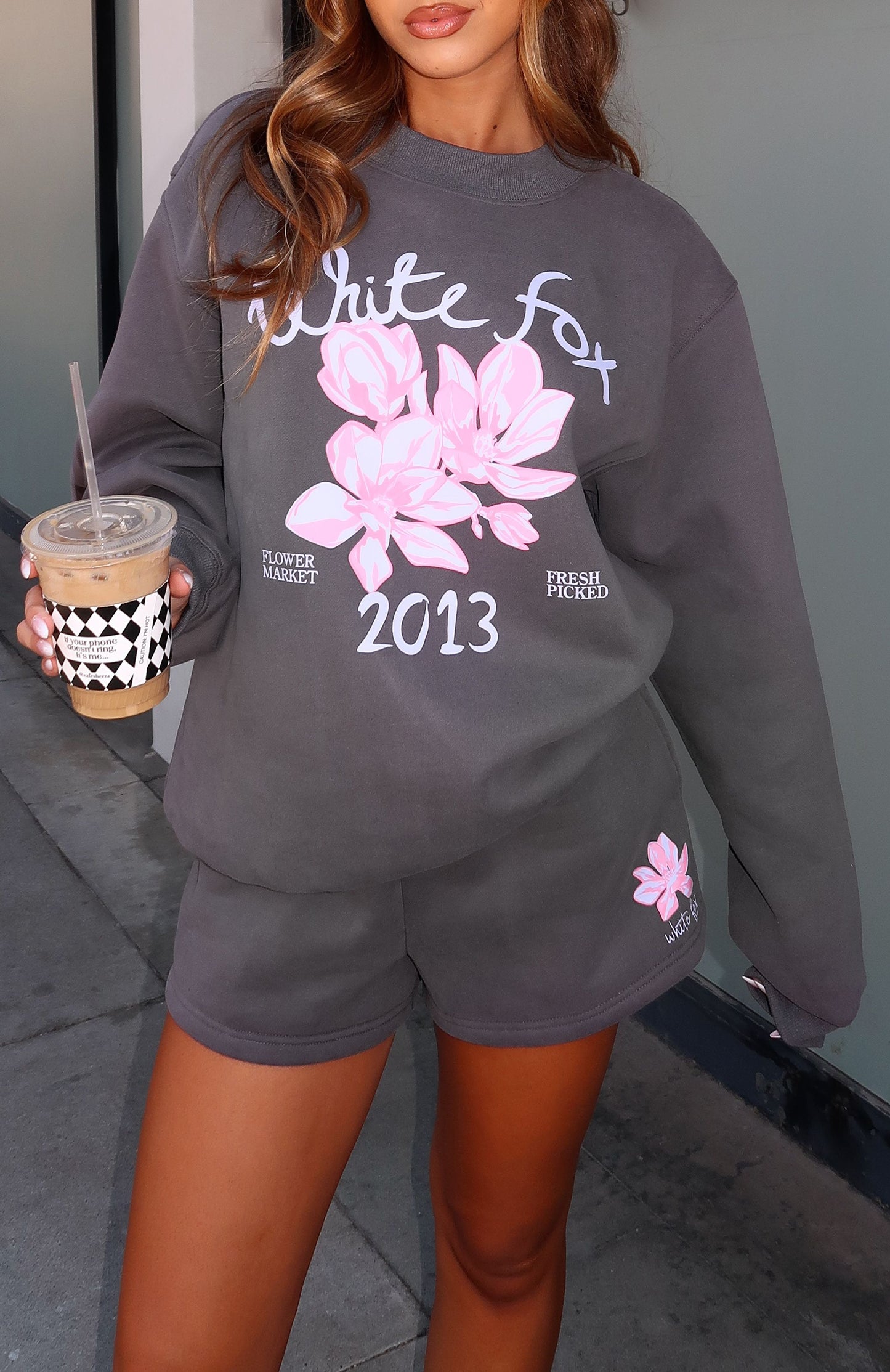 Pick You A Flower Oversized Sweater Volcanic