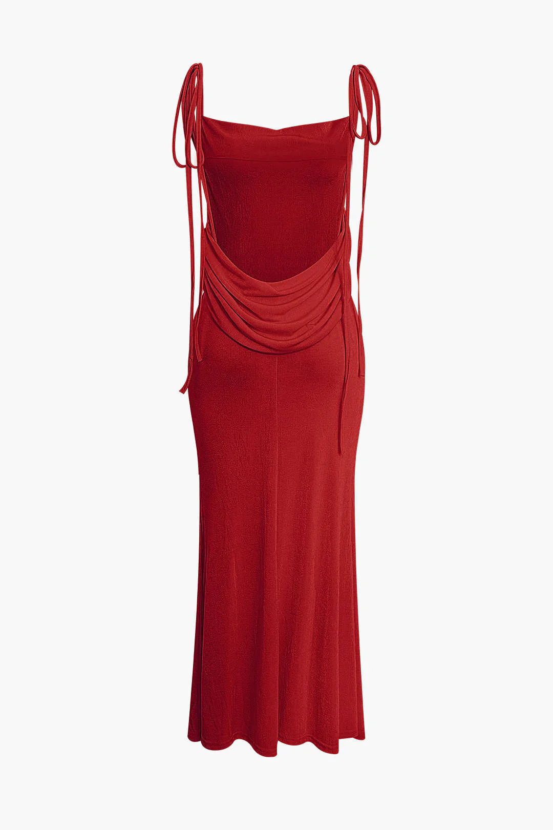 Draped Crisscross Backless Maxi Dress