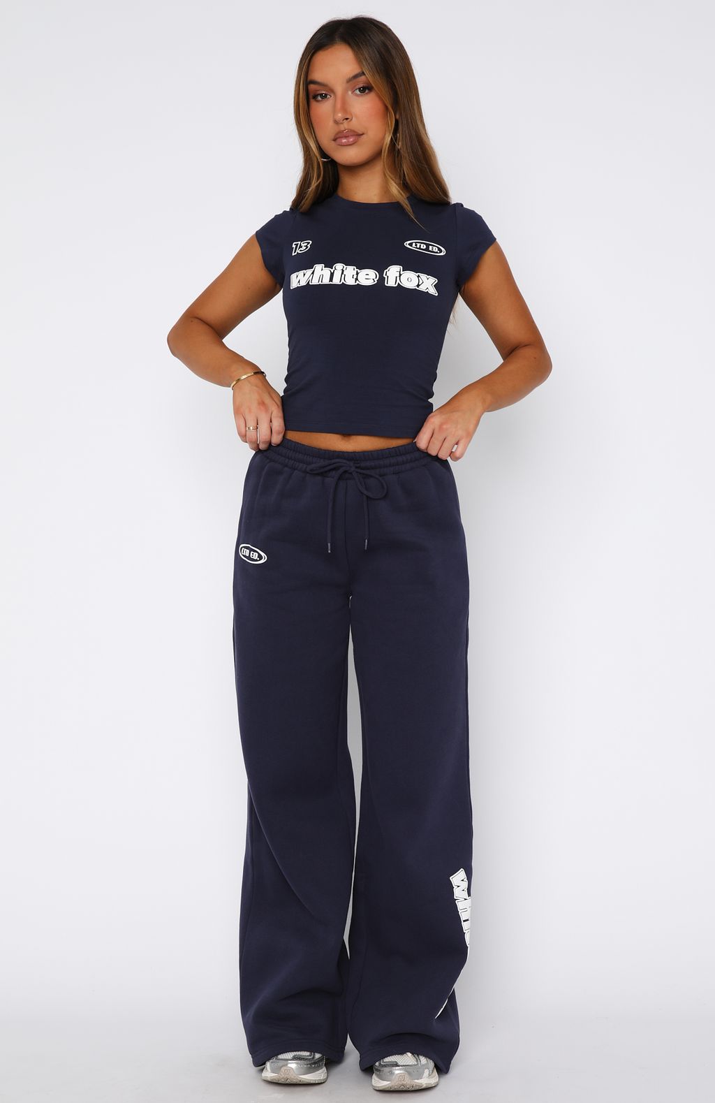 Ready To Go Wide Leg Sweatpants Navy