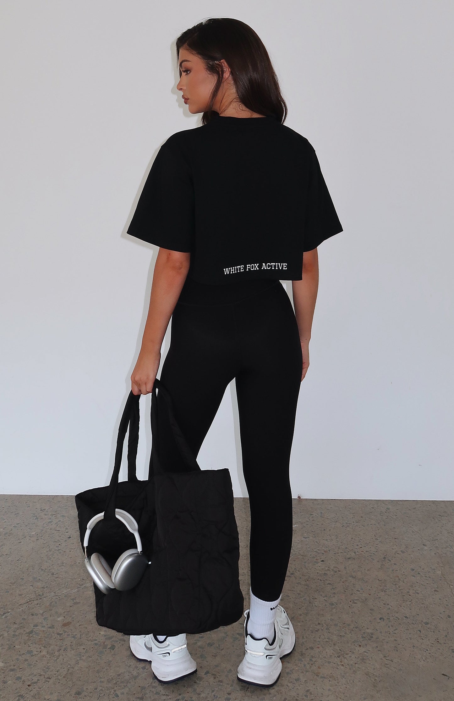 Home Stretch Oversized Cropped Tee Black