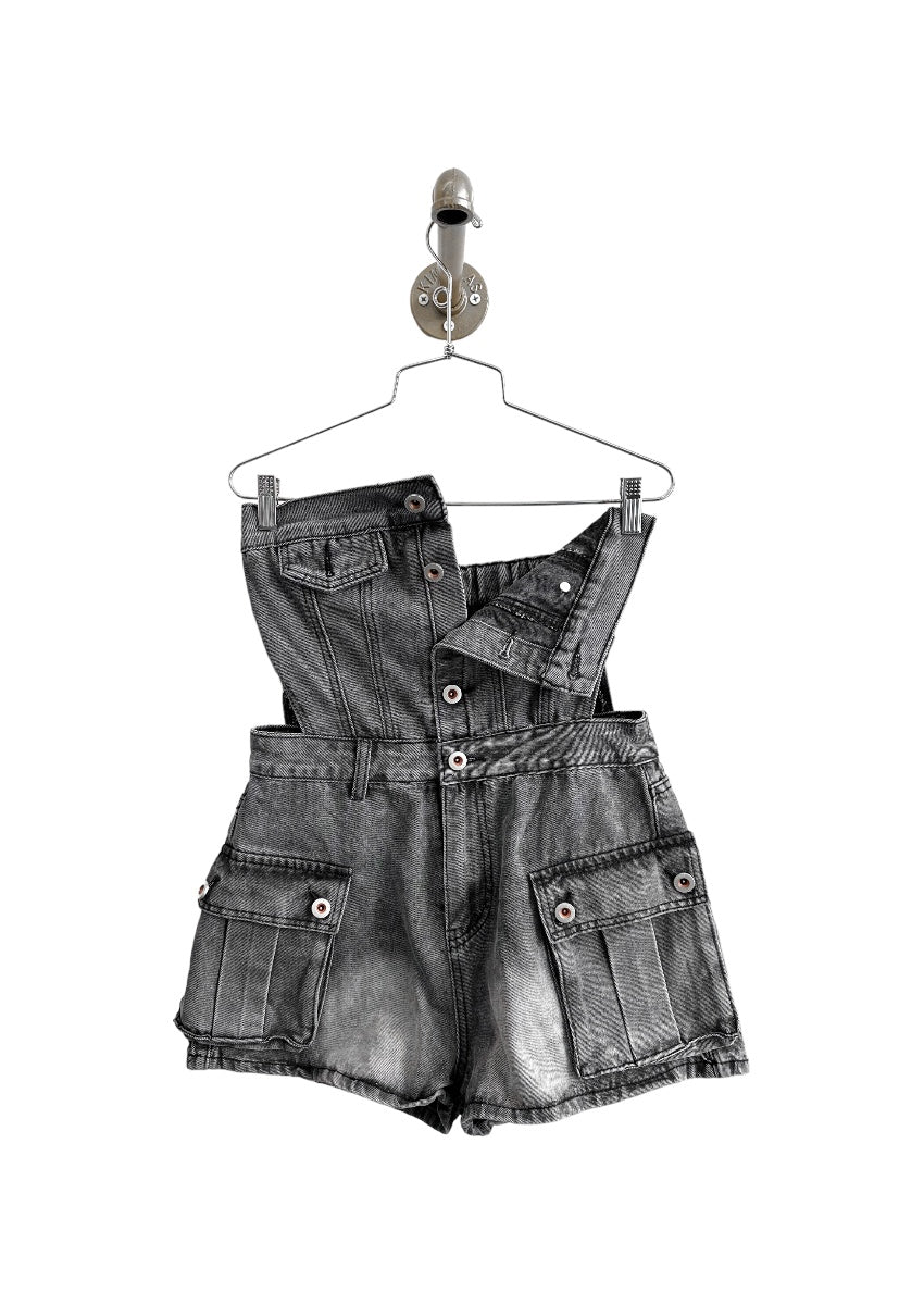 Denim Tube Top Romper