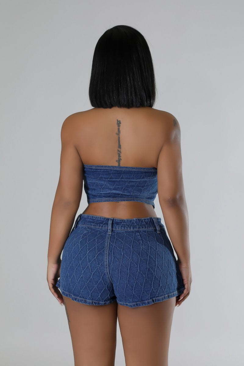 Two-Piece Denim Skort set