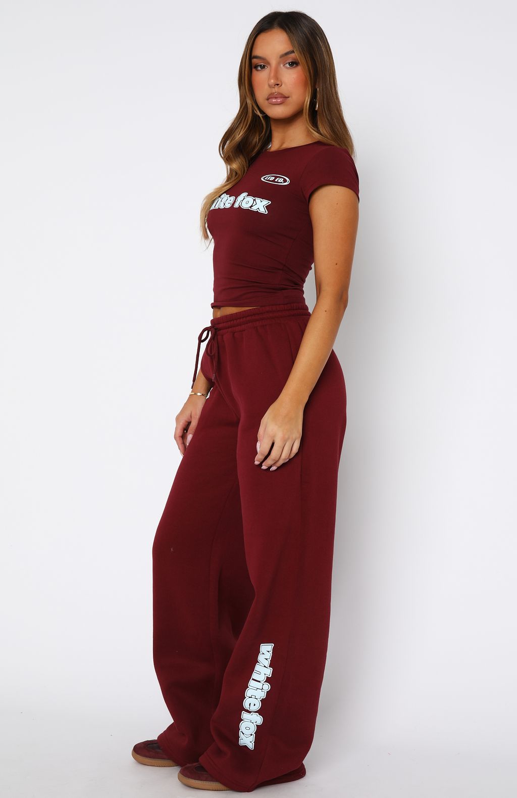 Ready To Go Wide Leg Sweatpants Burgundy