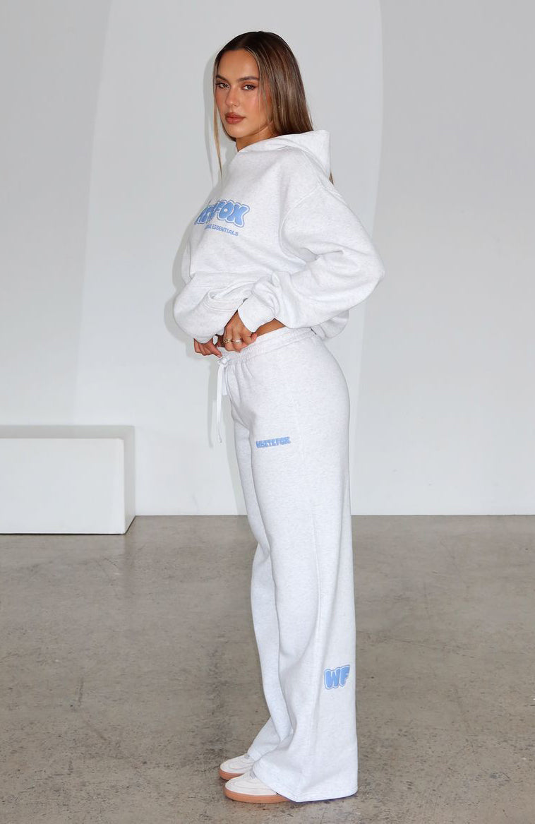 Don't Even Try Wide Leg Sweatpants Grey Marle