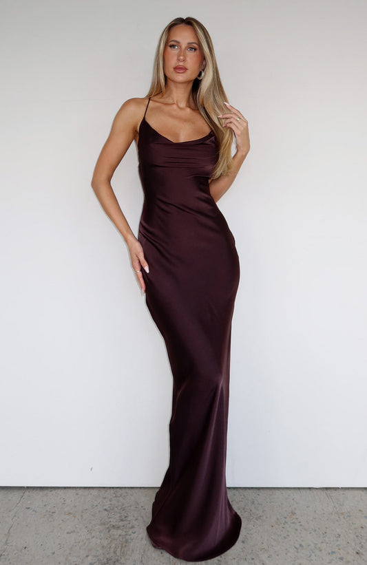Over My Head Maxi Dress Chocolate