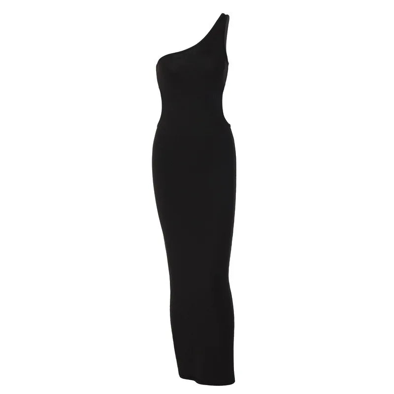 Asymmetric Hollow Out Maxi Dress