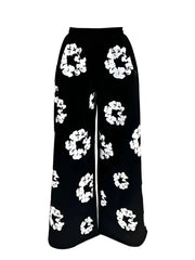 Printed Floral Wide-Leg Jogging Pants