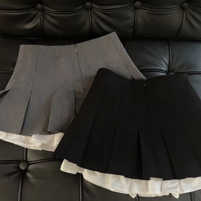 Ruffles Mini Pleated Skirt