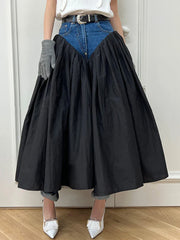 Designer Denim Skirt with Pants