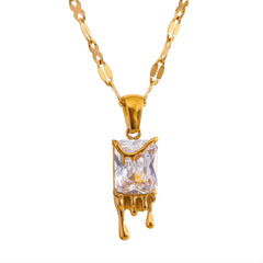 Necklace with Cubic Zirconia Pendant