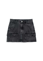 Cargo Denim Mini Skirt