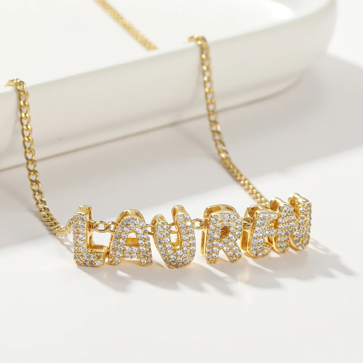 Custom Necklace with 3D Bubblel Letters