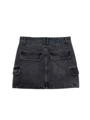 Cargo Denim Mini Skirt