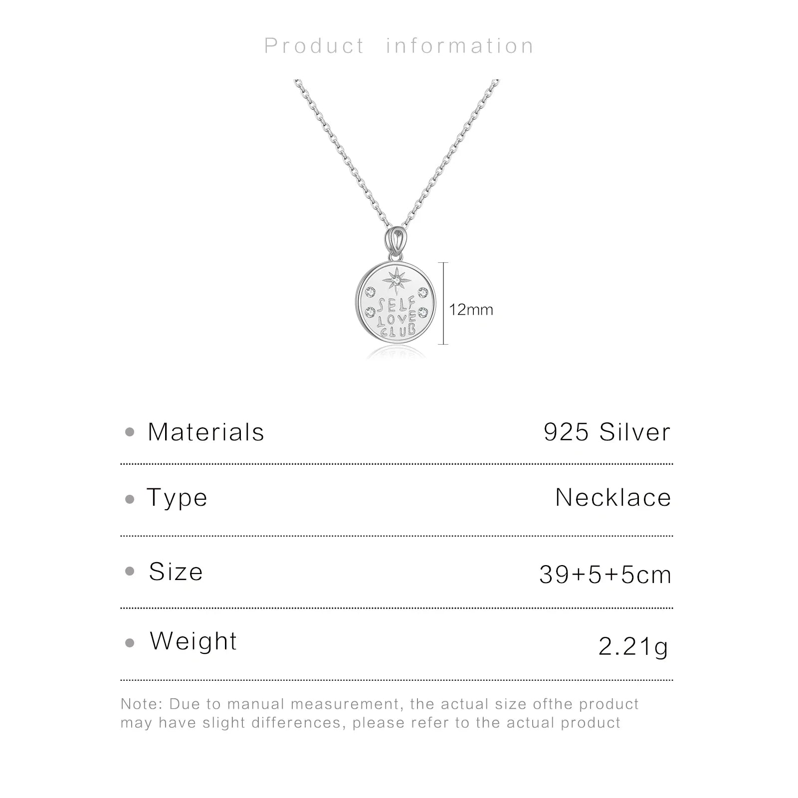 925 Sterling Silver Pendant necklace