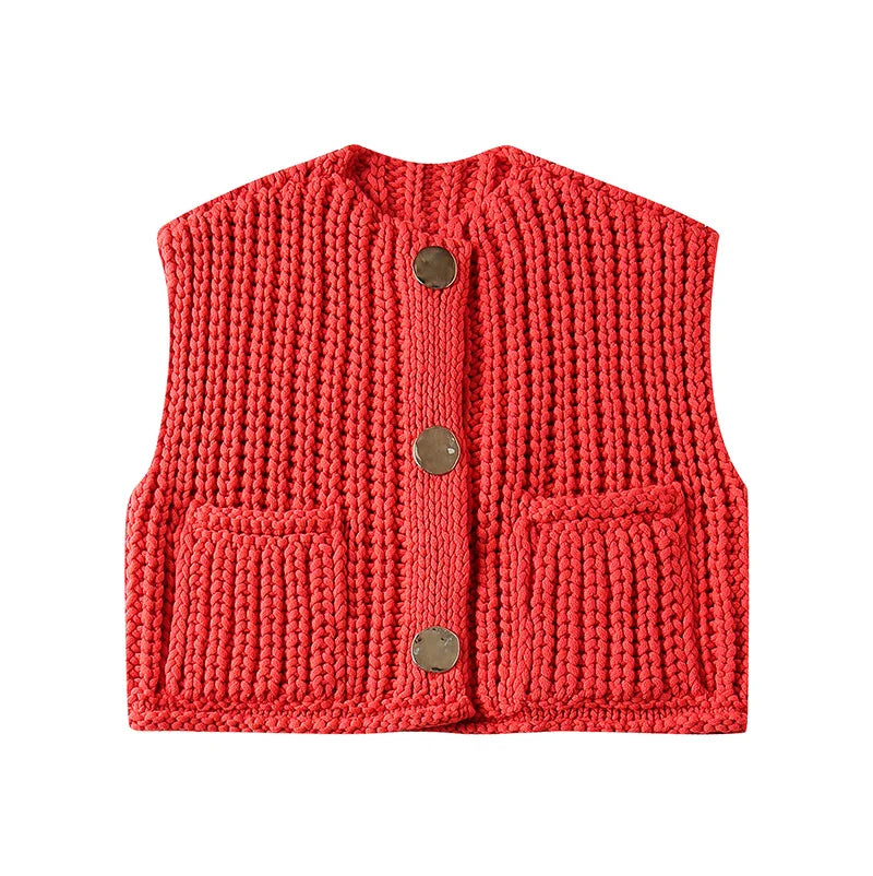 Red Knitted Vest