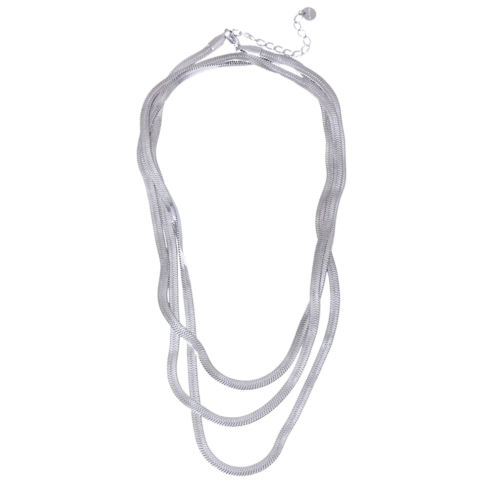 Long Flat Snake Stacking Necklace