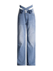 Split Denim Pants