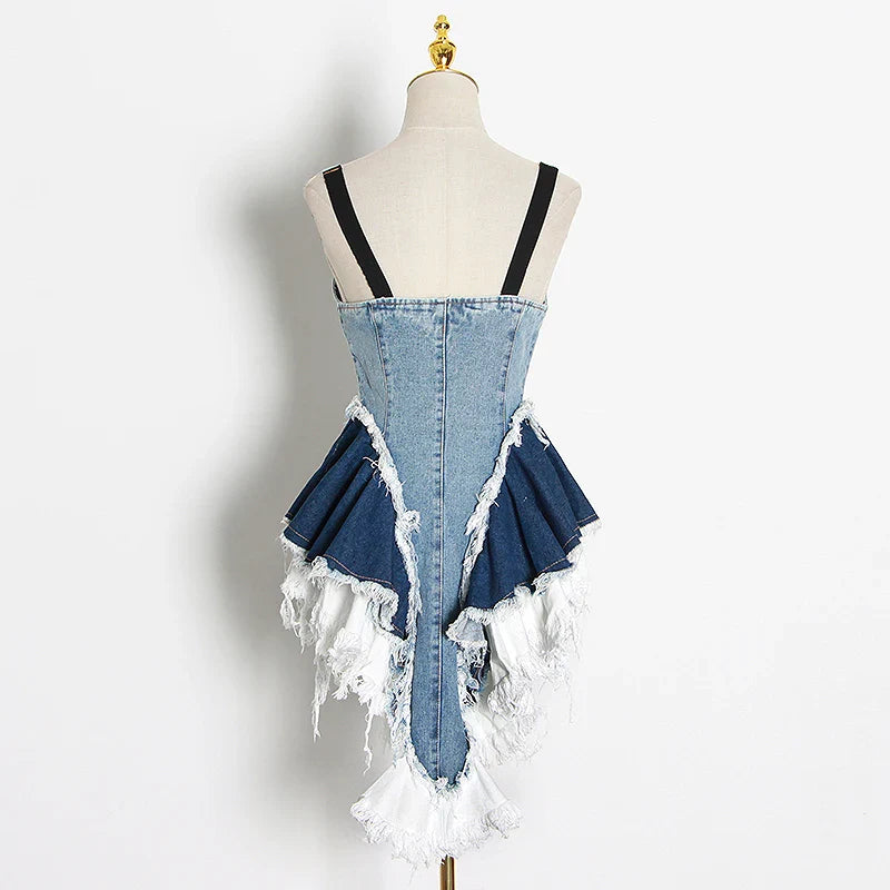 PATCHWORK DENIM DRESS