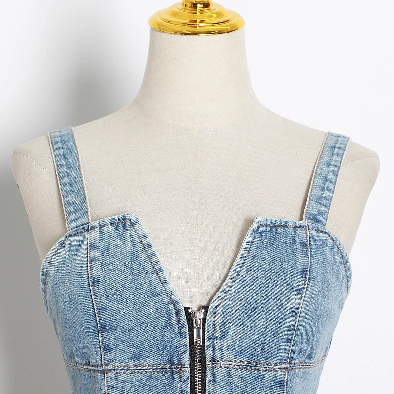 PATCHWORK DENIM DRESS