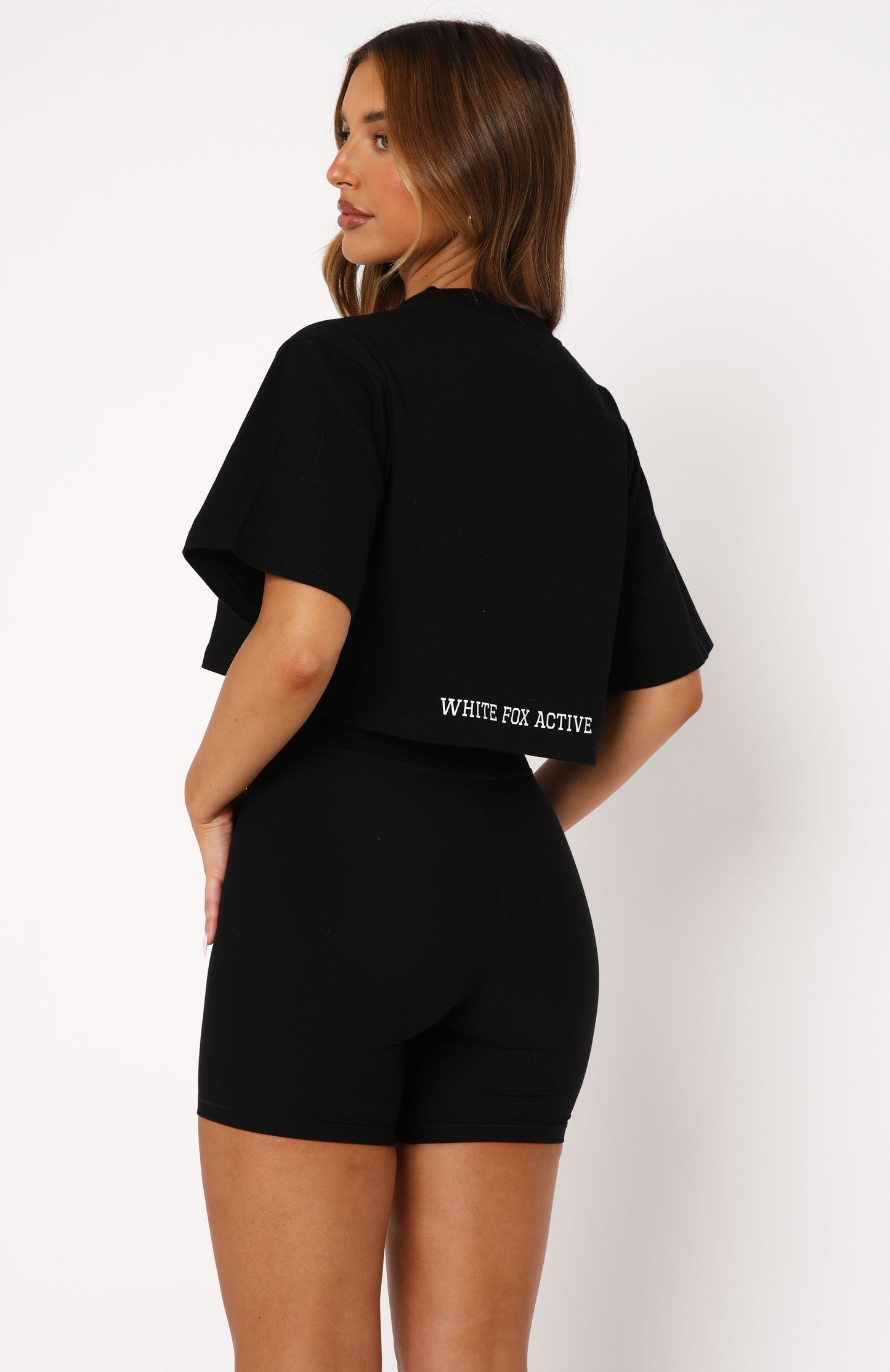 Home Stretch Oversized Cropped Tee Black